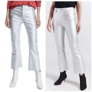 Current/Elliott Light Gray Leather Jeans